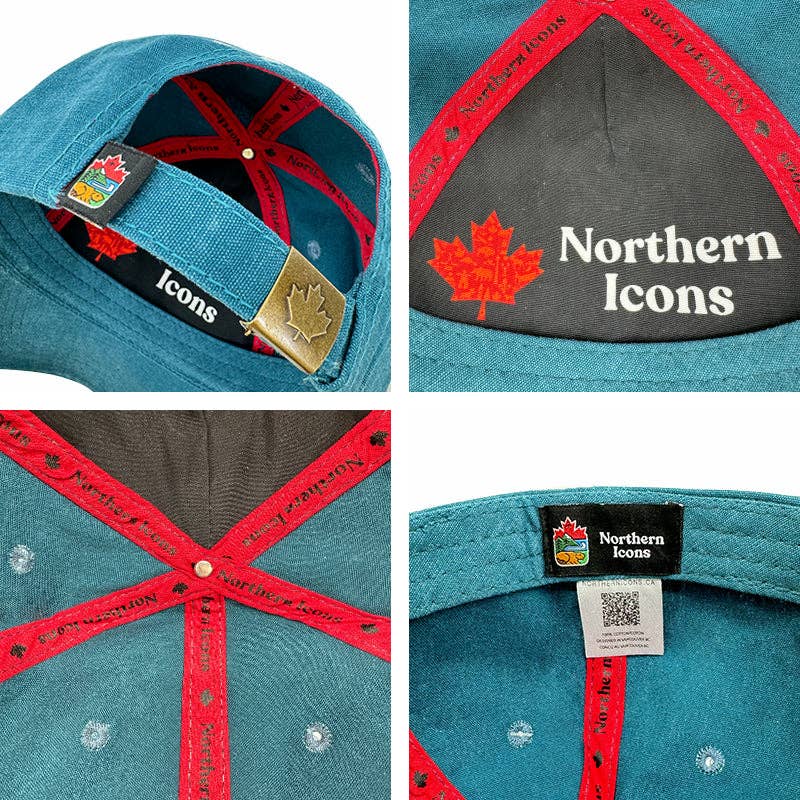 Canada Multi Patches washed canvas Cap: Red