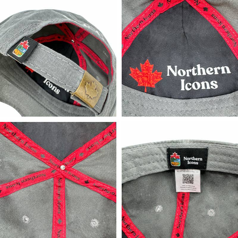 Canada Multi Patches washed canvas Cap: Red