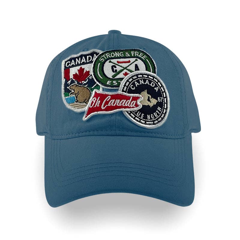 Canada Multi Patches washed canvas Cap: Red