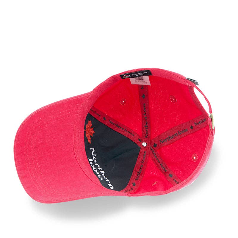 Canada Multi Patches washed canvas Cap: Red