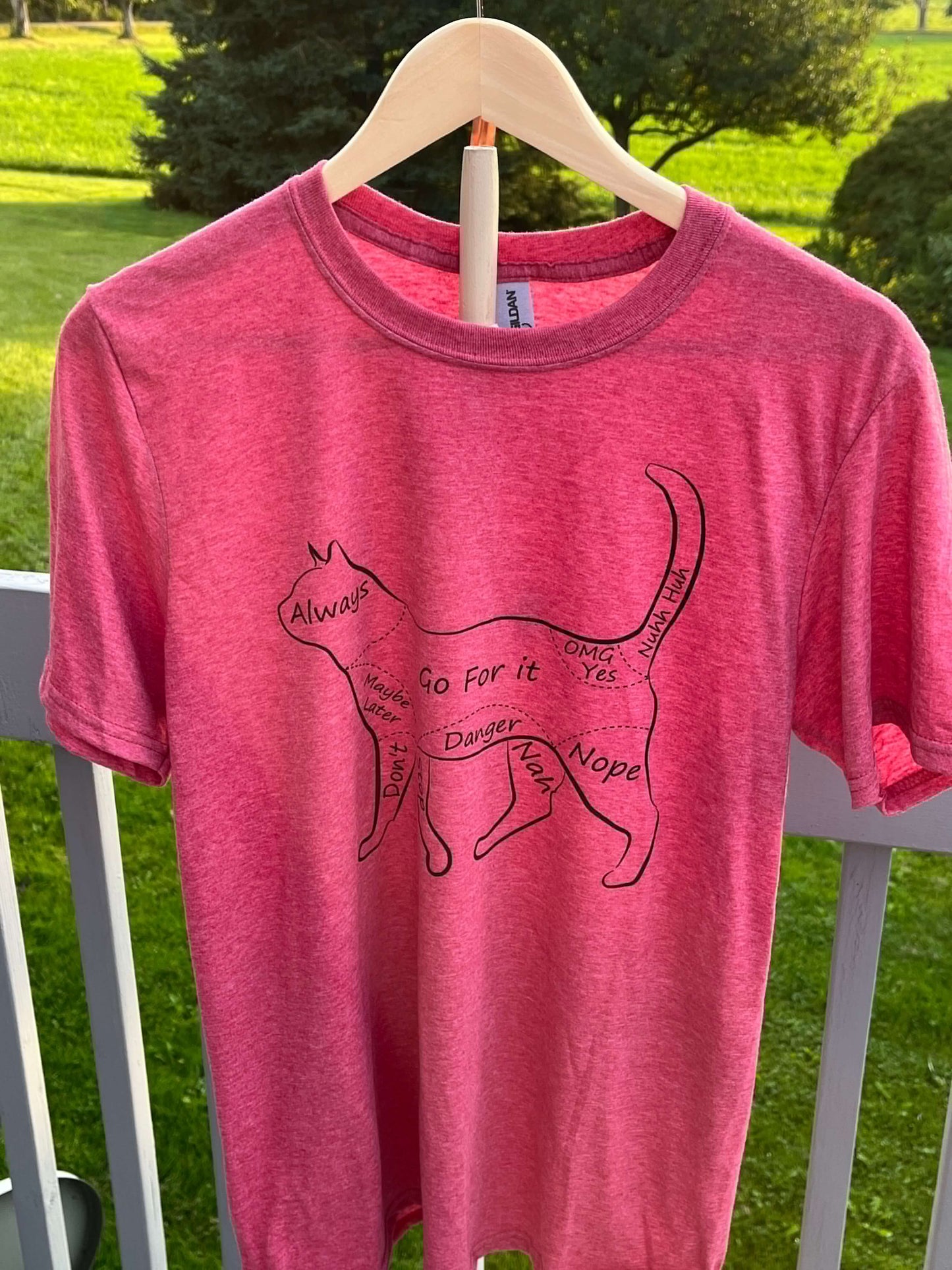 Cat Zones T-Shirt Heather Cardinal Red Unisex
