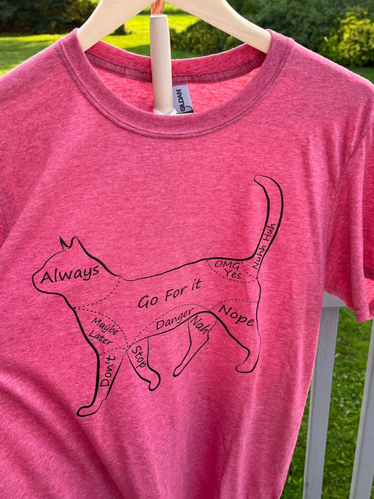 Cat Zones T-Shirt Heather Cardinal Red Unisex