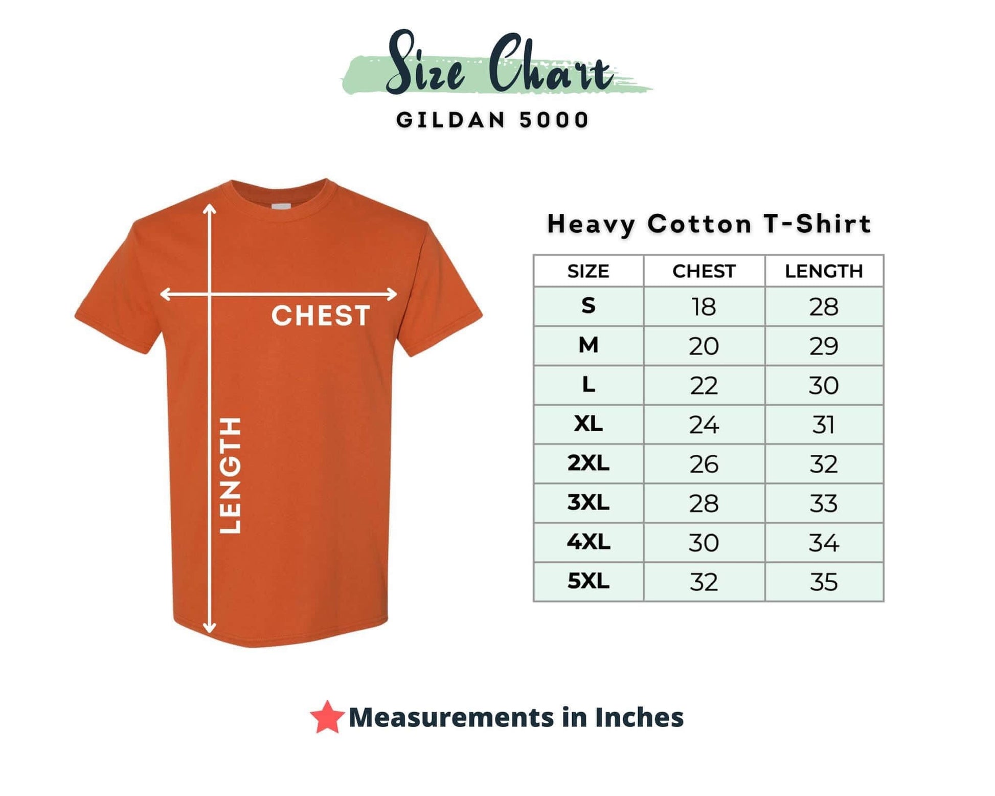 Unisex Size Chart