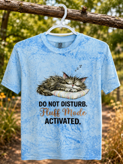 Do Not Disturb Fluff Mode Activate T-Shirt in Colour Burst Blue