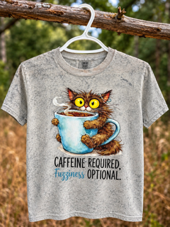Caffeine Required Fuzziness Optional T-Shirt in Colour Burst Grey
