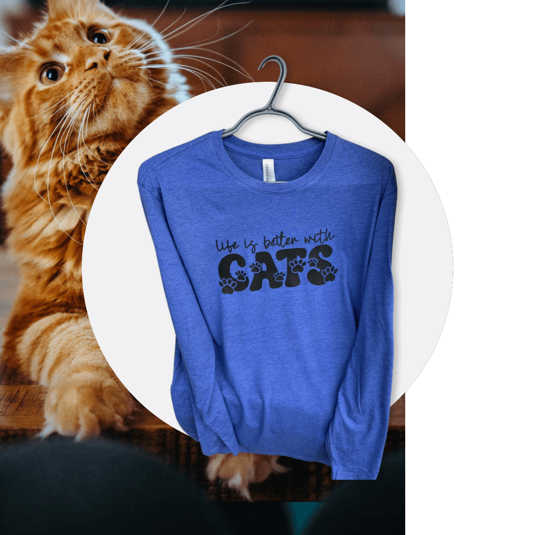 Life is Better with Cats Long Sleeve Shirt Recycled Polyester Unisex