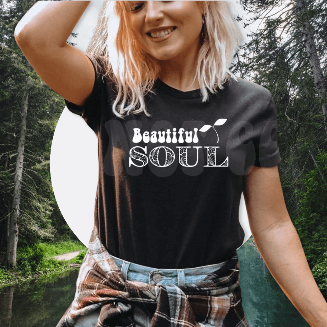 Beautiful Vegan Soul T-Shirt in Black 100% cotton
