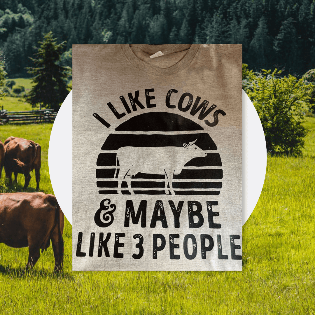 I Like Cows T-Shirt Screen Print Ethically Made