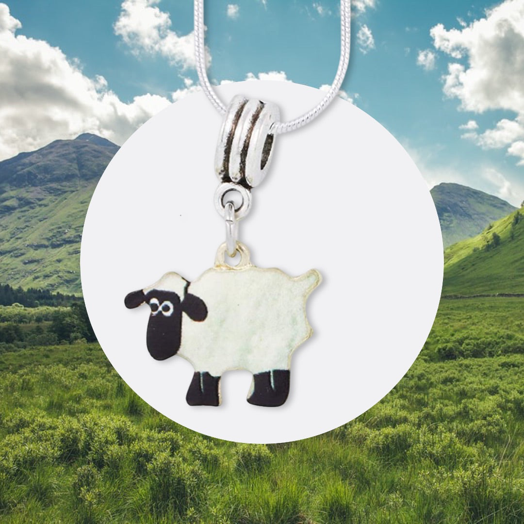 Sheep Necklace Stainless Steel with Zinc Alloy Charm