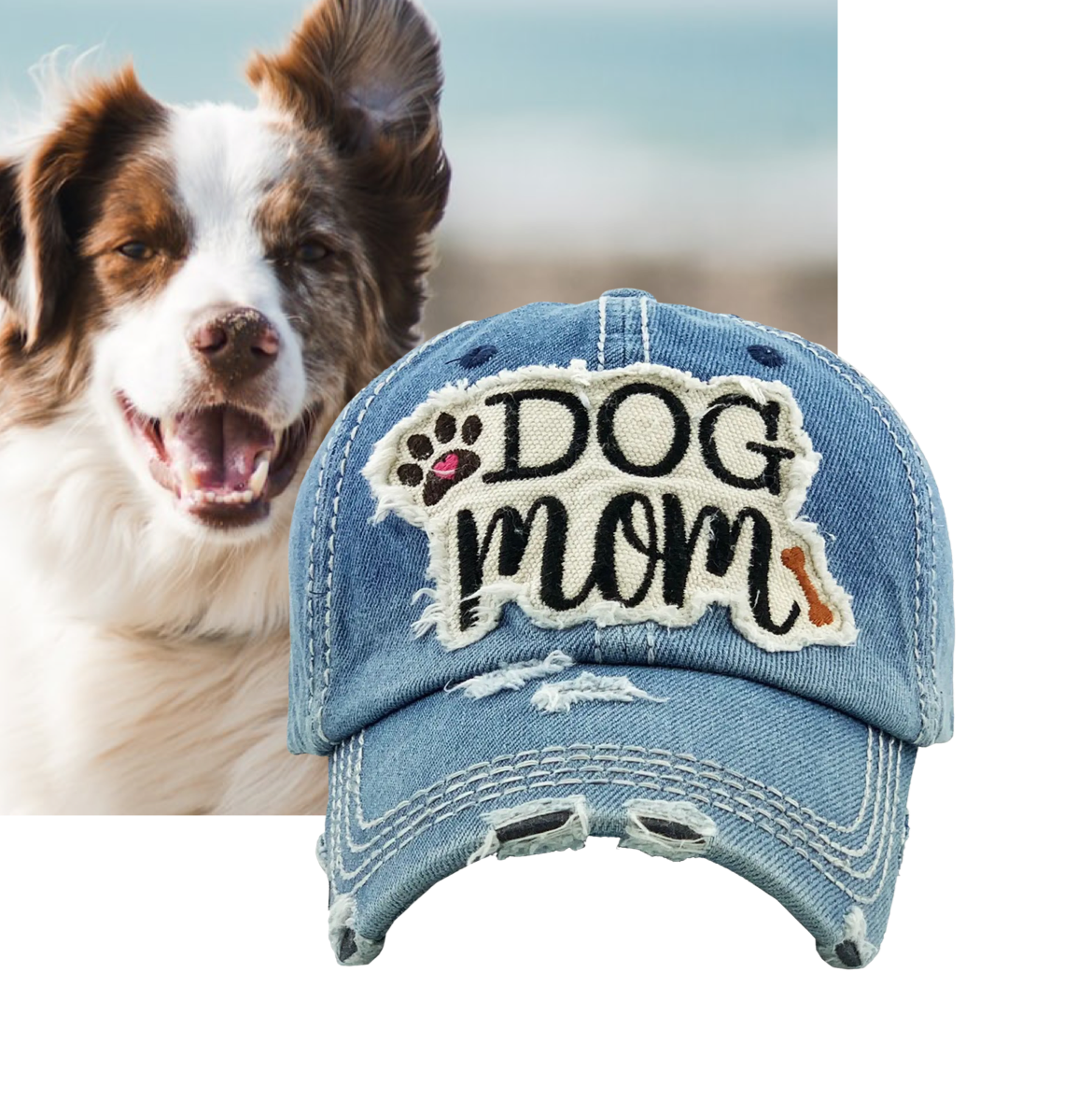 Dog Mom Hat Distressed Vintage Various Colours